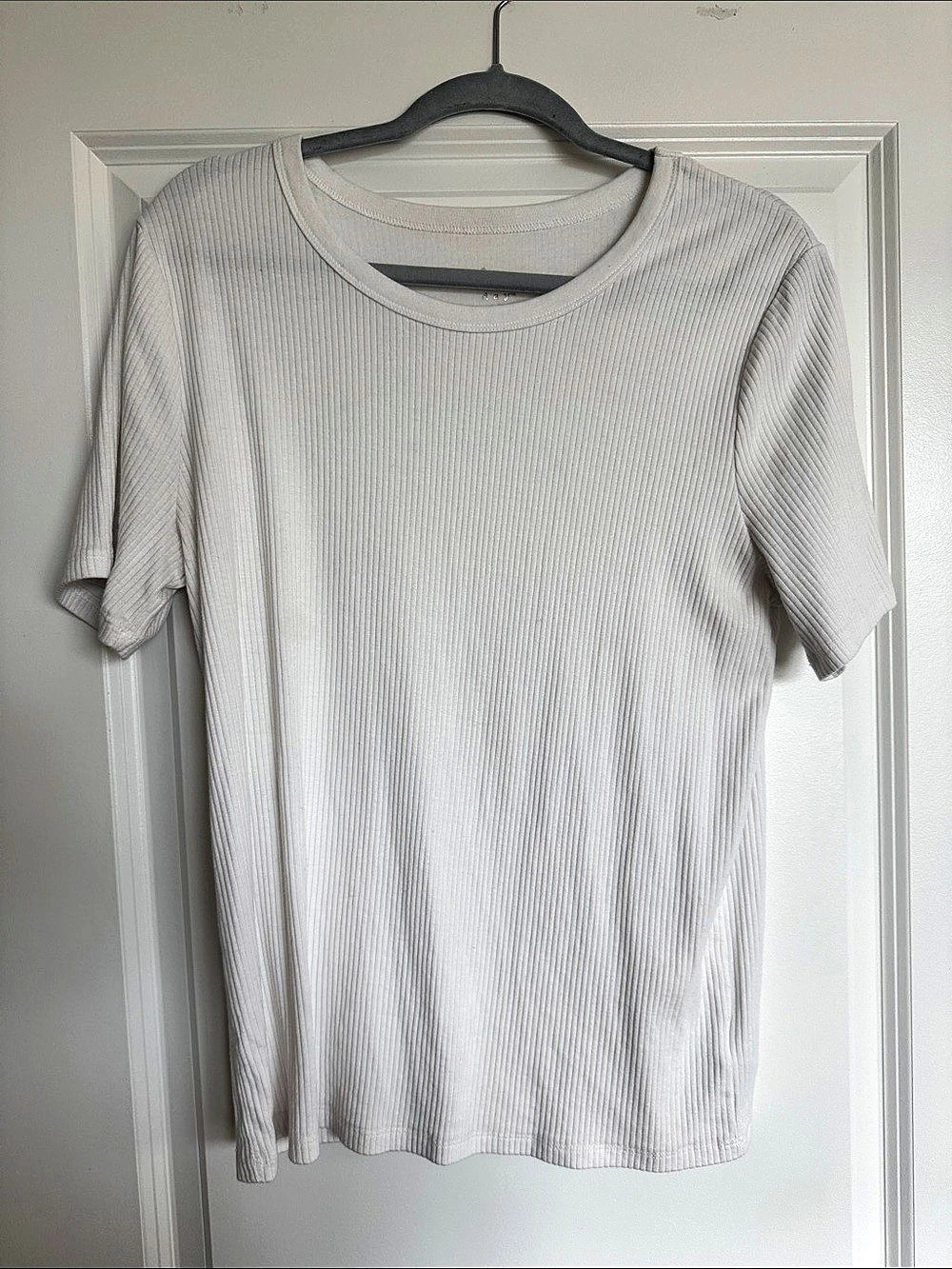new day Ribbed Short Sleeve Tee in White Size XX-Large Like New